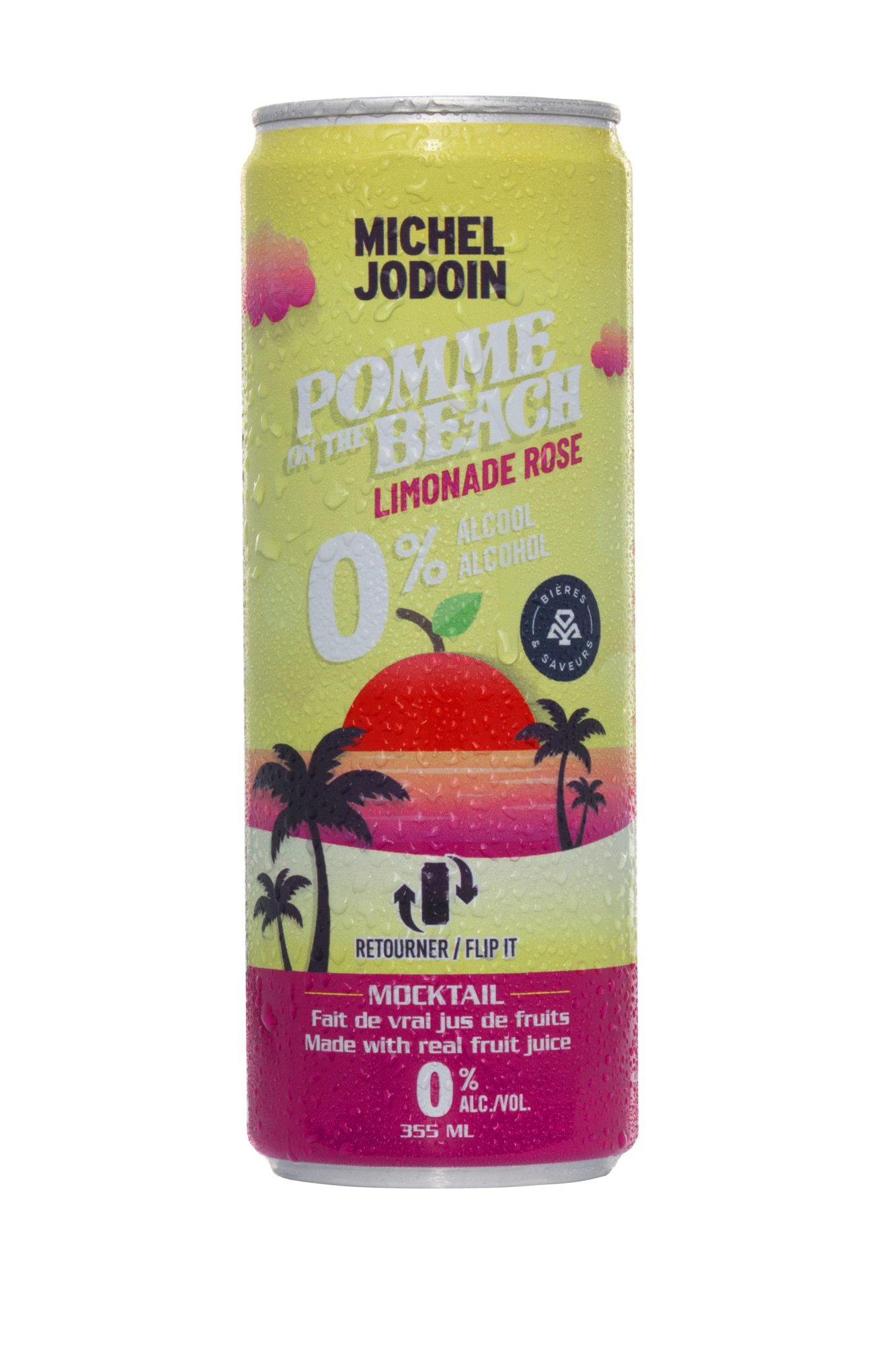 Mocktail Limonade rose – Pomme on the beach – 355 ml – boisson prête à boire