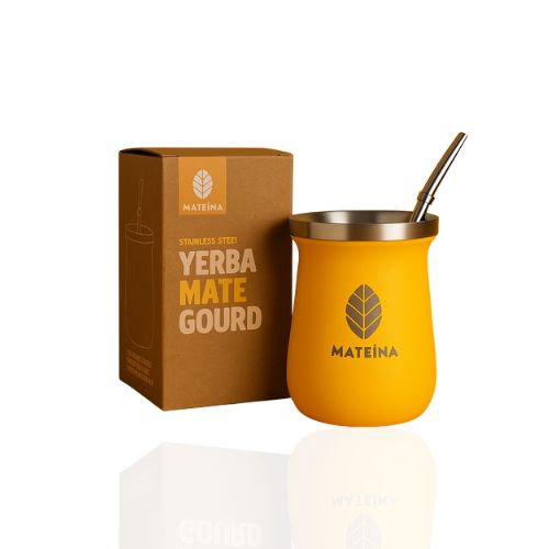 Ensemble Gourde Jaune & Bombilla – coffret cadeau gourmand – vue 2