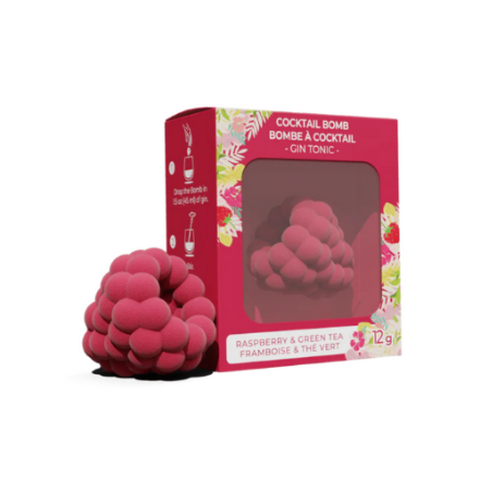 Bombe Gin Tonic Framboise et Thé vert – bombe à mocktail 3D – vue 2