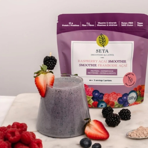 Smoothie protéiné Framboise Açaï – 160 g – préparation protéinée – vue 2
