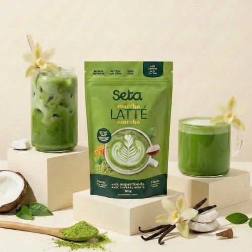 Latté au Matcha et Vanille – Énergie et Focus – boisson fonctionnelle bien-être – vue 3