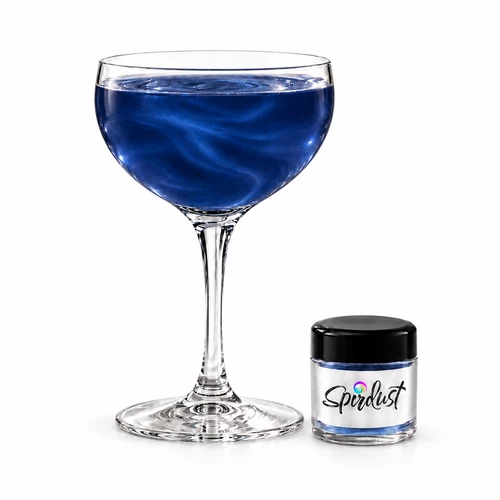 Bleu Indigo- Poudre brillante et colorante – garniture pour mocktail
