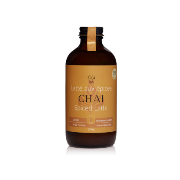 Sirop Chai Latte aux épices - Sirop à café - ¾Oz 237 ml