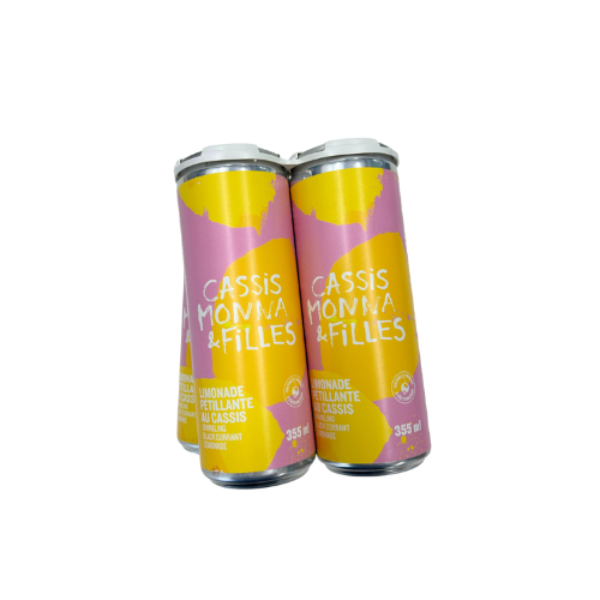 Limonade au Cassis Pétillant - Prêt-à-boire sans alcool- Cassis Monna & Filles 4 x 355 ml