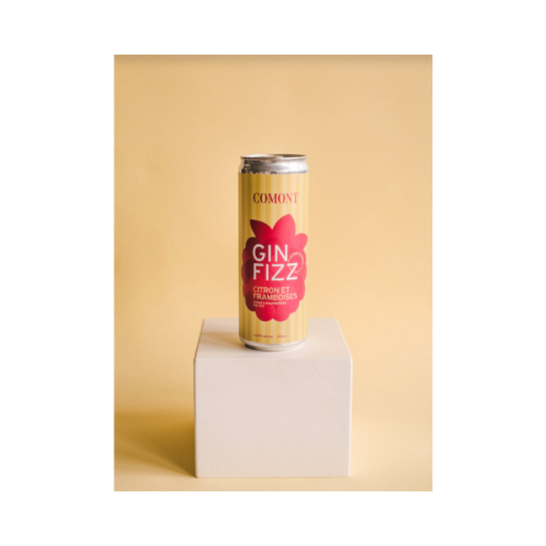 Mocktail Gin Fizz Citron et Framboise - Prêt-à-boire sans alcool - Comont 4 x 355 ml