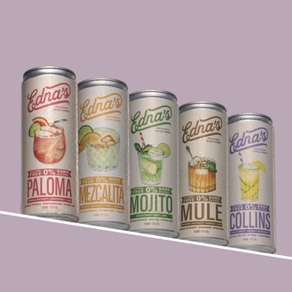 Ensemble Découverte Edna's - Paloma - Margarita - Mojiti - Collins - Mule - Prêt-à -boire - Edna's 5 x 355 ml