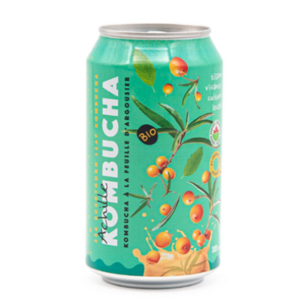 Kombucha à la feuille d'Argousier - Prêt-à-boire - La ferme D'Achille 355 ml