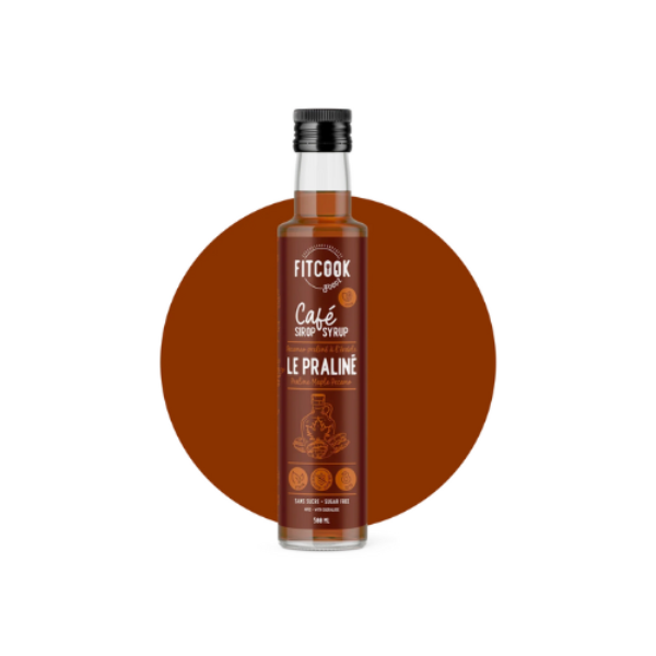 Sirop Le Praliné - Pacanes Pralinées à l'Érable - Sirop à café - Sans sucre - Sans calorie - Fitcook Fodz 500 ml