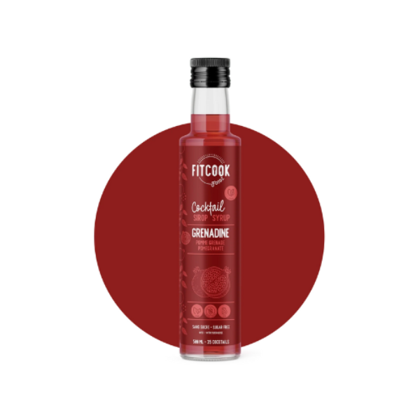 Sirop Keto La Grenadine - Sirop cocktail - Sans sucre - Sans calorie - Fitcook Fodz 500 ml