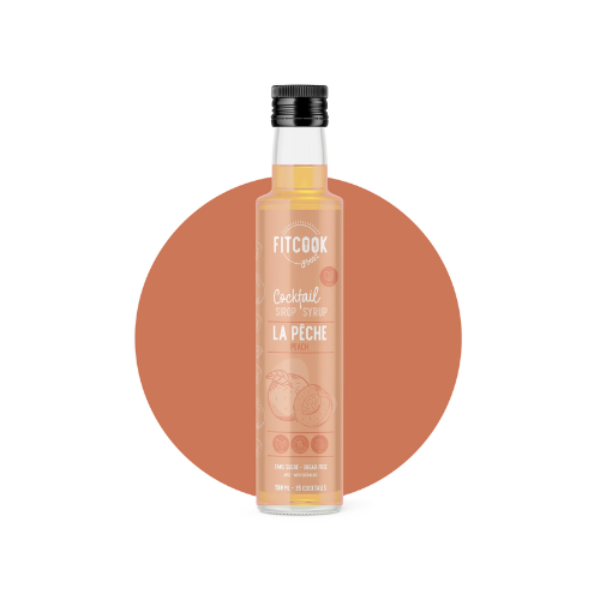 Sirop Keto La Pêche - Sirop cocktail - Sans sucre - Sans calorie - Fitcook Fodz 500 ml
