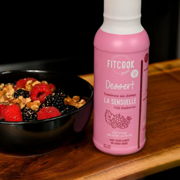 Sauce Dessert Keto - La Sensuelle - Framboise - Sans Sucre - Faible en calorie - Fitcook Fodz 355 ml
