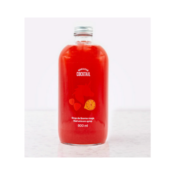 Sirop de Licorne rouge - Sirop pro - Sirop à cocktail - Monsieur Cocktail 500 ml