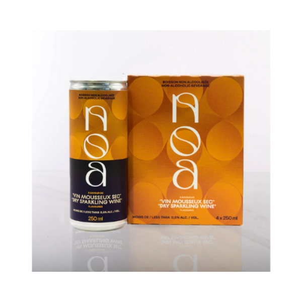 NOA Vin mousseux sec - Prêt-à-boire sans sucre et sans alcool - Monsieur Cocktail 4 x 250 ml