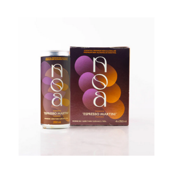 NOA Espresso Martini - Prêt-à-boire sans alcool - Monsieur Cocktail 4 x 250 ml