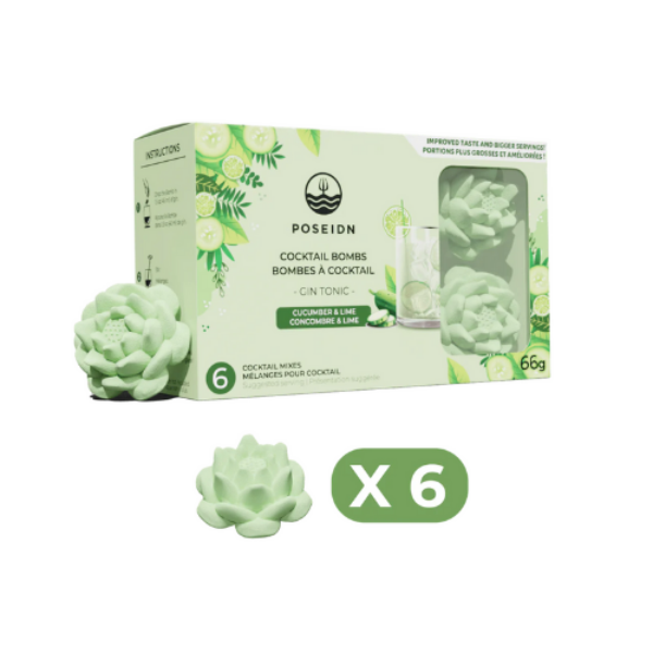 Bombe Gin tonic Cocombre et Lime -Bombe à cocktail - Poseidn 6 pièces