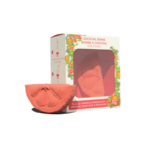 Bombe Gin Tonic Orange sanguine et Romarin - Bombe à cocktail - Poseidn 1 pièce