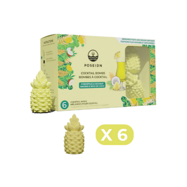 Bombe Ananas et noix de coco - Bombe à cocktail - Poseidn 6 pièces