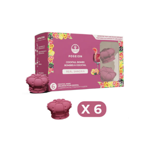 Bombe Real Sangria Framboise- Cassis et Pamplemouse - Bombe à cocktail - Poseidn 6 pièces