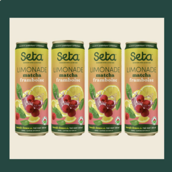 Limonade Matcha Framboise- Prêt-à-boire sans alcool - SETA Organic 4 x 355 ml