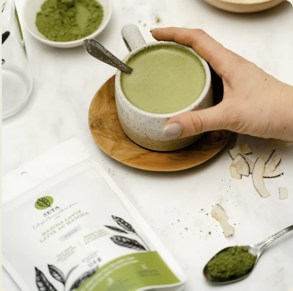 Latté au Matcha - Sans sucre - Énergie et Focus - Caféine naturelle du Thé Vert - Sans Gluten - Vegan - Superaliments - 20 Portions - SETA Organic 110 g – Image 3