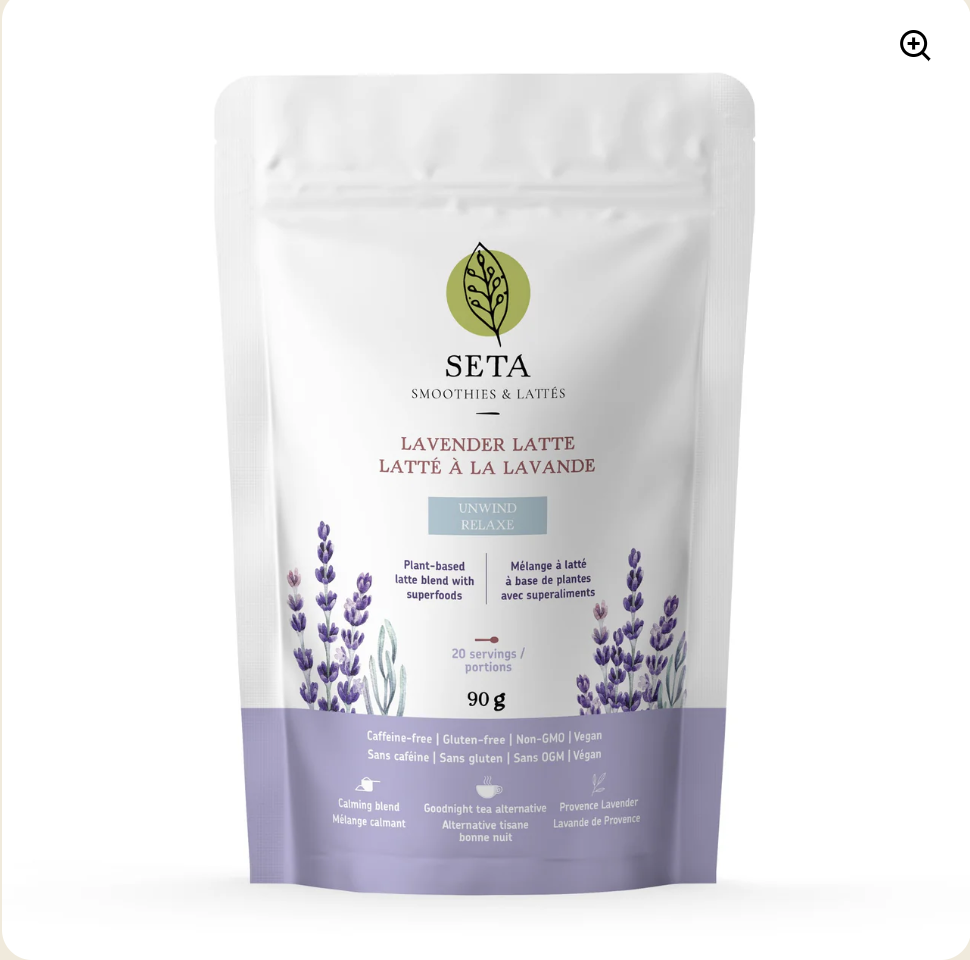 Latté à la Lavande - Relaxation et Calme mental - Sans sucre ajouté - Superaliments - Plantes Adaptogènes - Sans Gluten - Vegan - 20 Portions - SETA Organic 90 g – Image 2