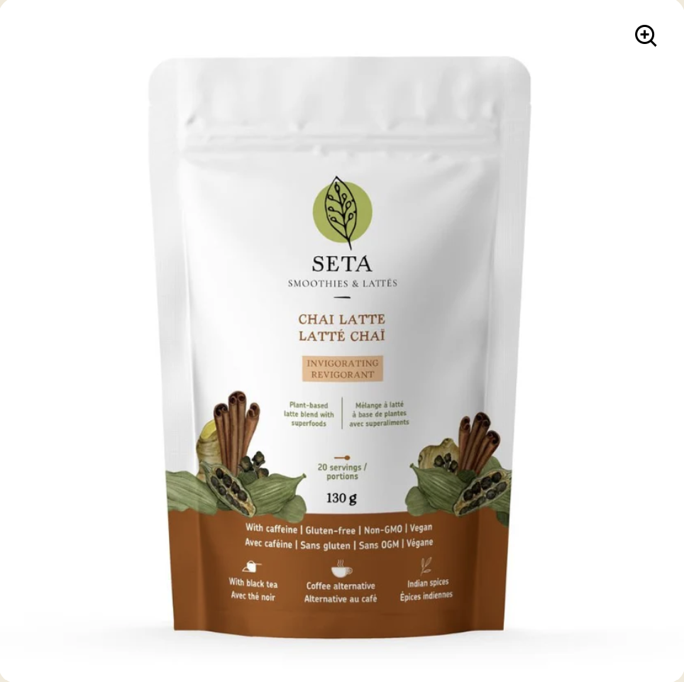 Latté Chaï - Énergisant et Revigorant - Caféine du Thé Noir Hong Cha - Sans sucre ajouté - Superaliments - Antioxydants - Sans Gluten - Vegan - 20 Portions - SETA Organic 130 g – Image 2